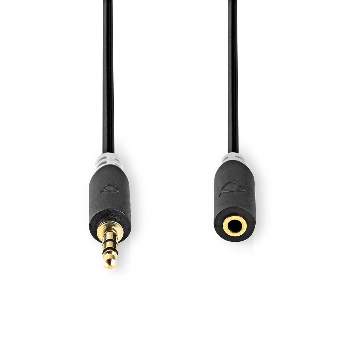 Stereo audiokabel | 3,5 mm male - 3,5 mm female | 3,0 m | Antraciet - Afbeelding 2