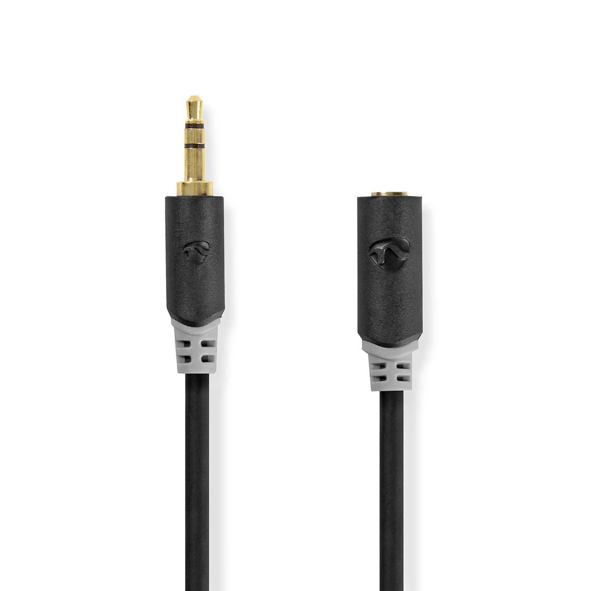 Stereo audiokabel | 3,5 mm male - 3,5 mm female | 5,0 m | Antraciet afbeelding