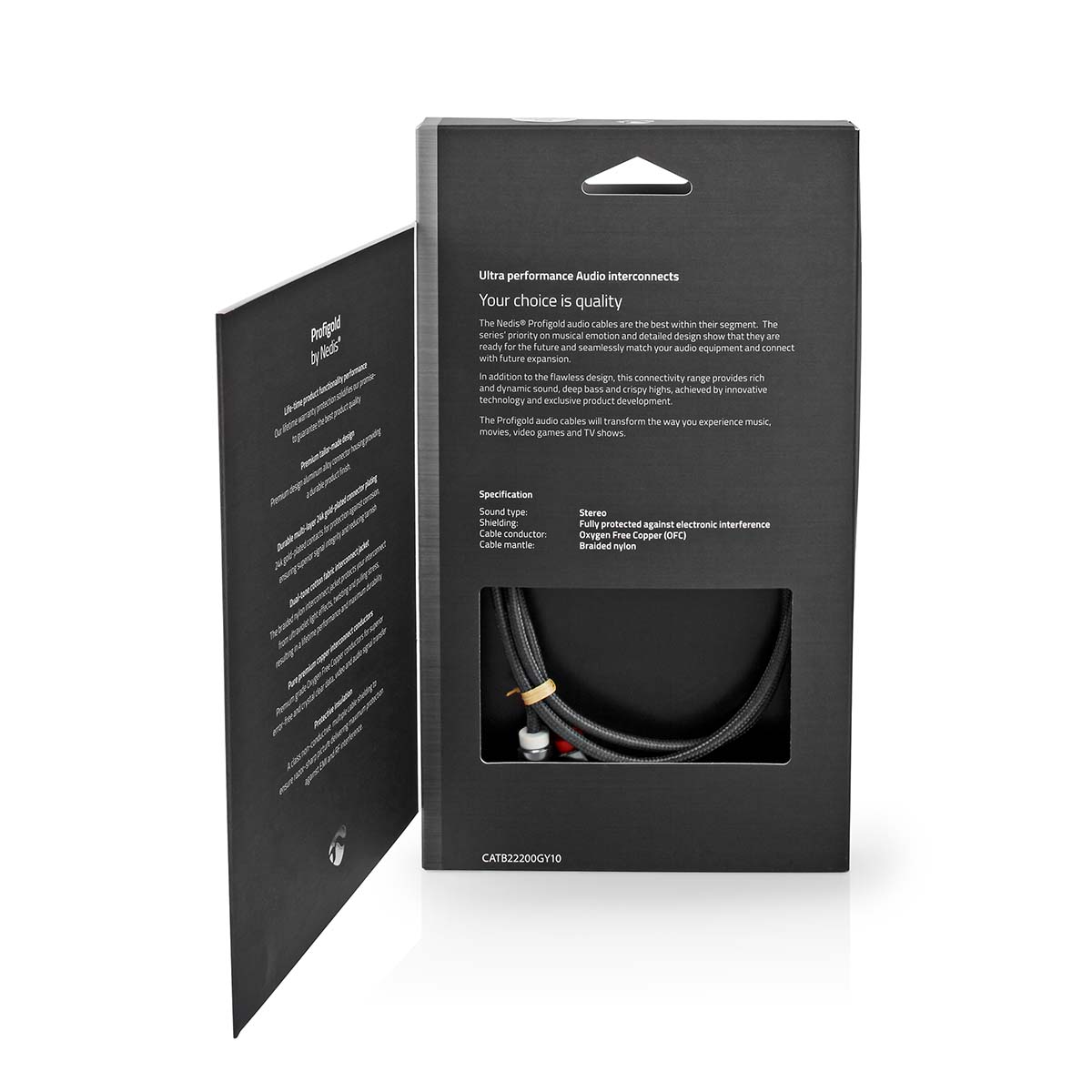 Stereo-Audiokabel | 3,5 mm Male - 2x RCA Male | Gun Metal Grey | Gevlochten kabel - Afbeelding 6