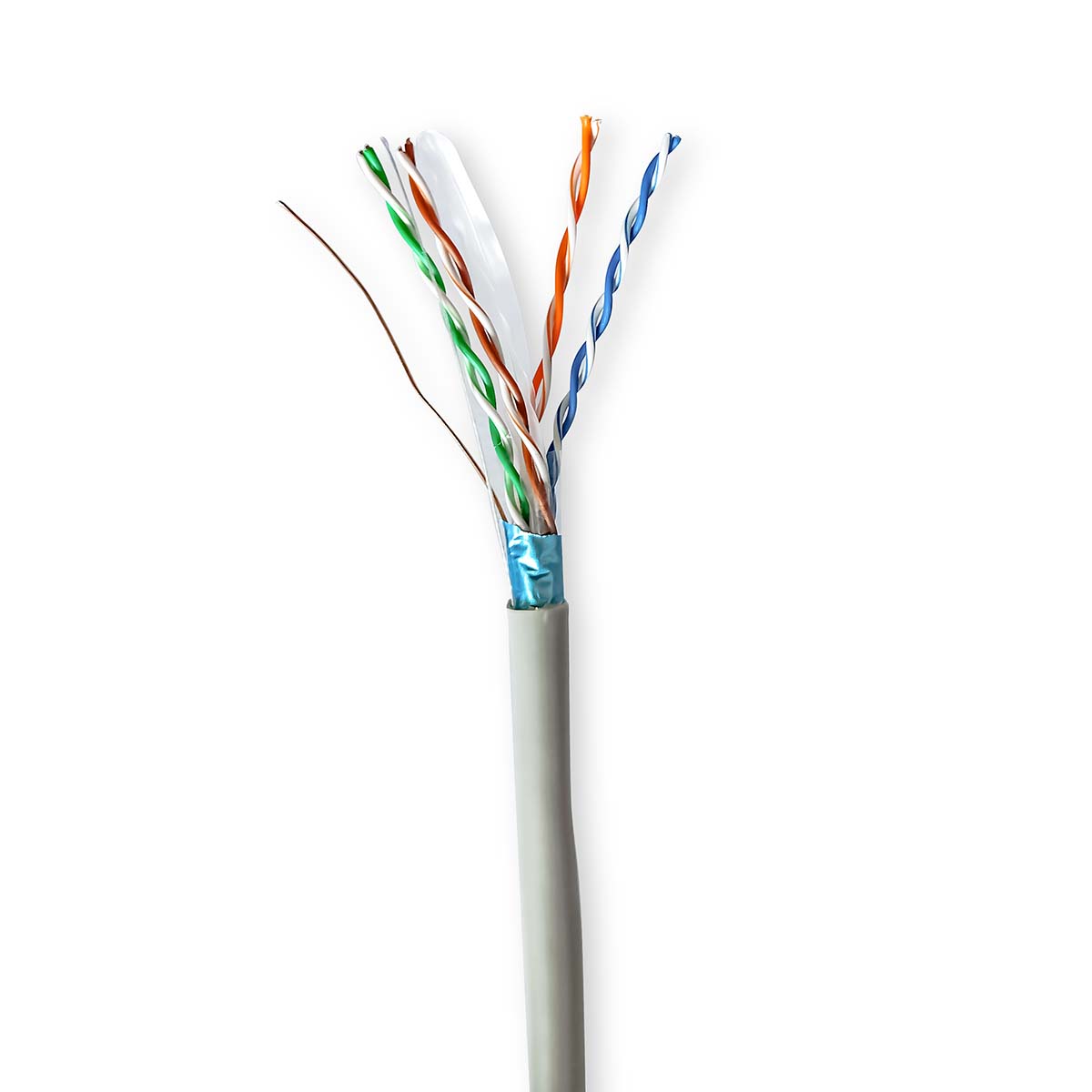 Netwerk Kabel Rol | CAT6 | Solid | F/UTP | CCA | 100.0 m | Binnenshuis | Rond | PVC | Grijs afbeelding