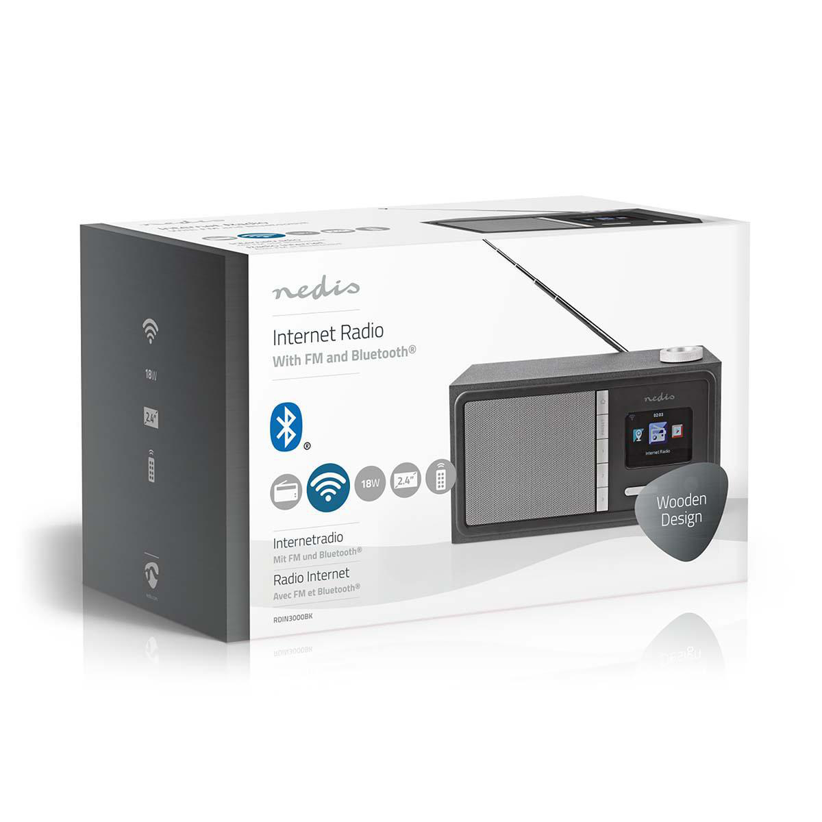 Internetradio | Tafelmodel | Bluetooth® / Wi-Fi | FM / Internet | 2.4 " | Kleurenscherm | 18 W | Afstandbestuurbaar | App-gestuurd | Koptelefoonoutput | Wekker | Slaaptimer | Zwart - Afbeelding 12