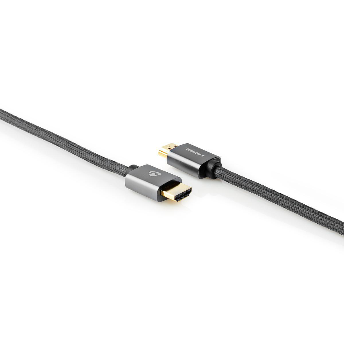 High Speed HDMI-kabel met Ethernet | HDMI-Connector - HDMI-Connector | Gun Metal Grey | Gevlochten Kabel - Afbeelding 3