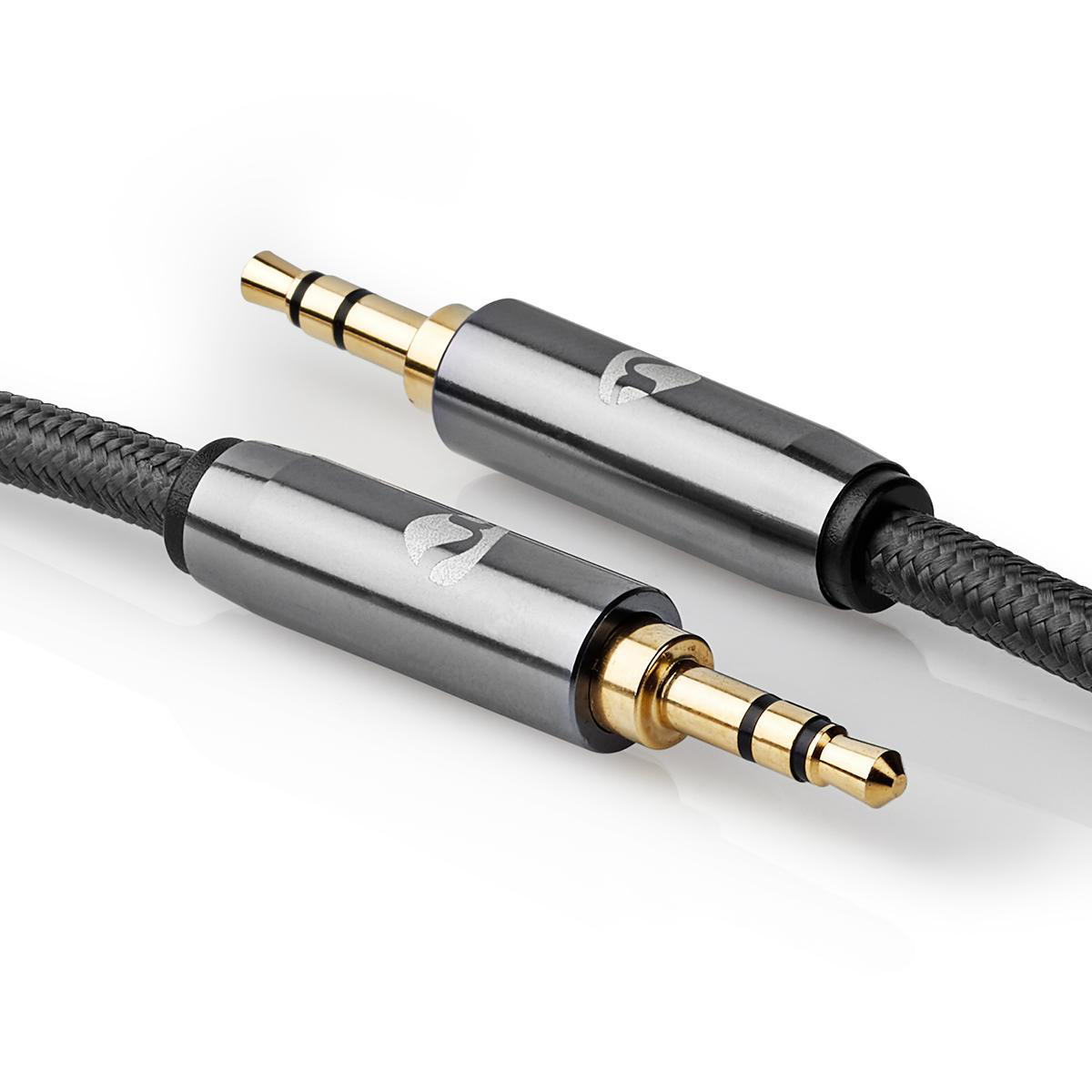 Stereo-Audiokabel | 3,5 mm Male - 3,5 mm Male | Gun Metal Grey | Gevlochten kabel - Afbeelding 5