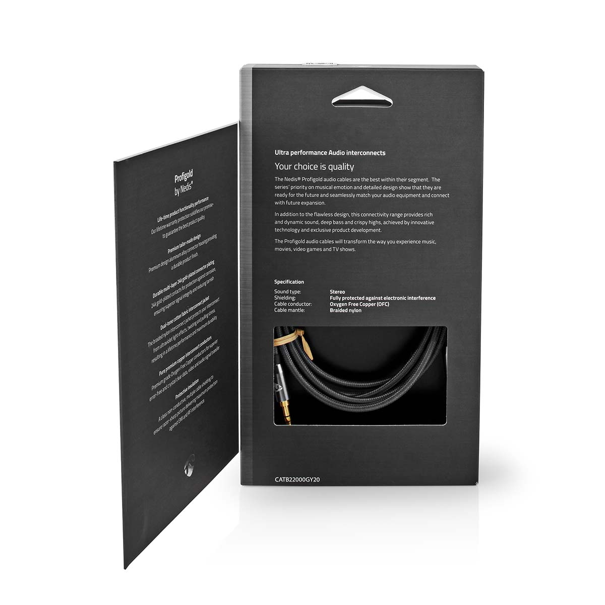 Stereo-Audiokabel | 3,5 mm Male - 3,5 mm Male | Gun Metal Grey | Gevlochten kabel - Afbeelding 6