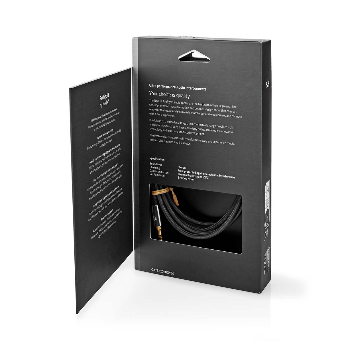 Stereo-Audiokabel | 3,5 mm Male - 3,5 mm Male | Gun Metal Grey | Gevlochten kabel - Afbeelding 9