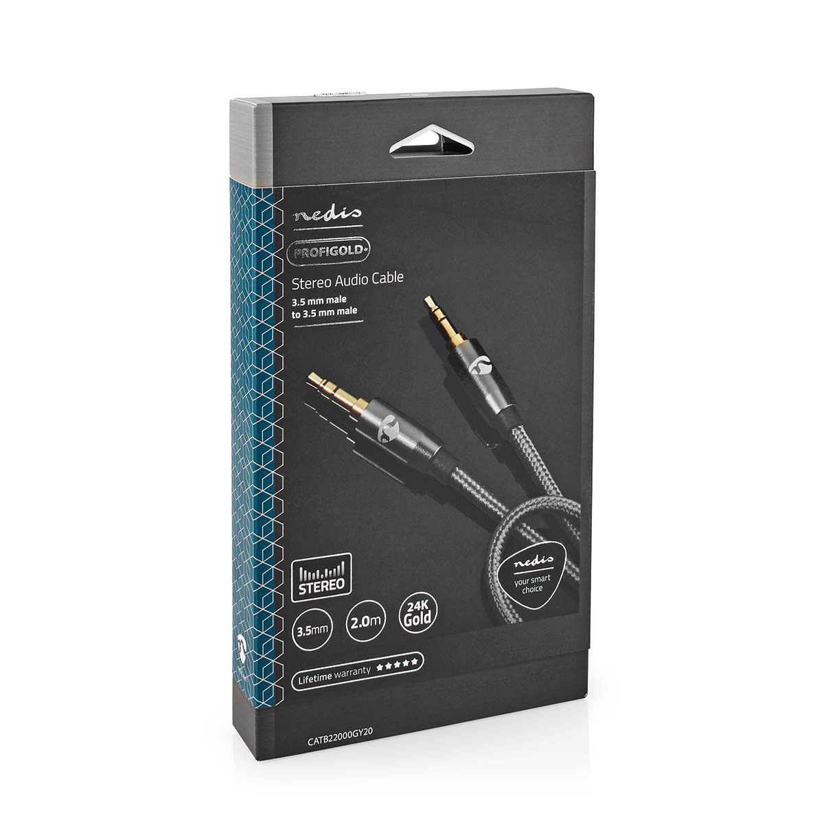 Stereo-Audiokabel | 3,5 mm Male - 3,5 mm Male | Gun Metal Grey | Gevlochten kabel - Afbeelding 10