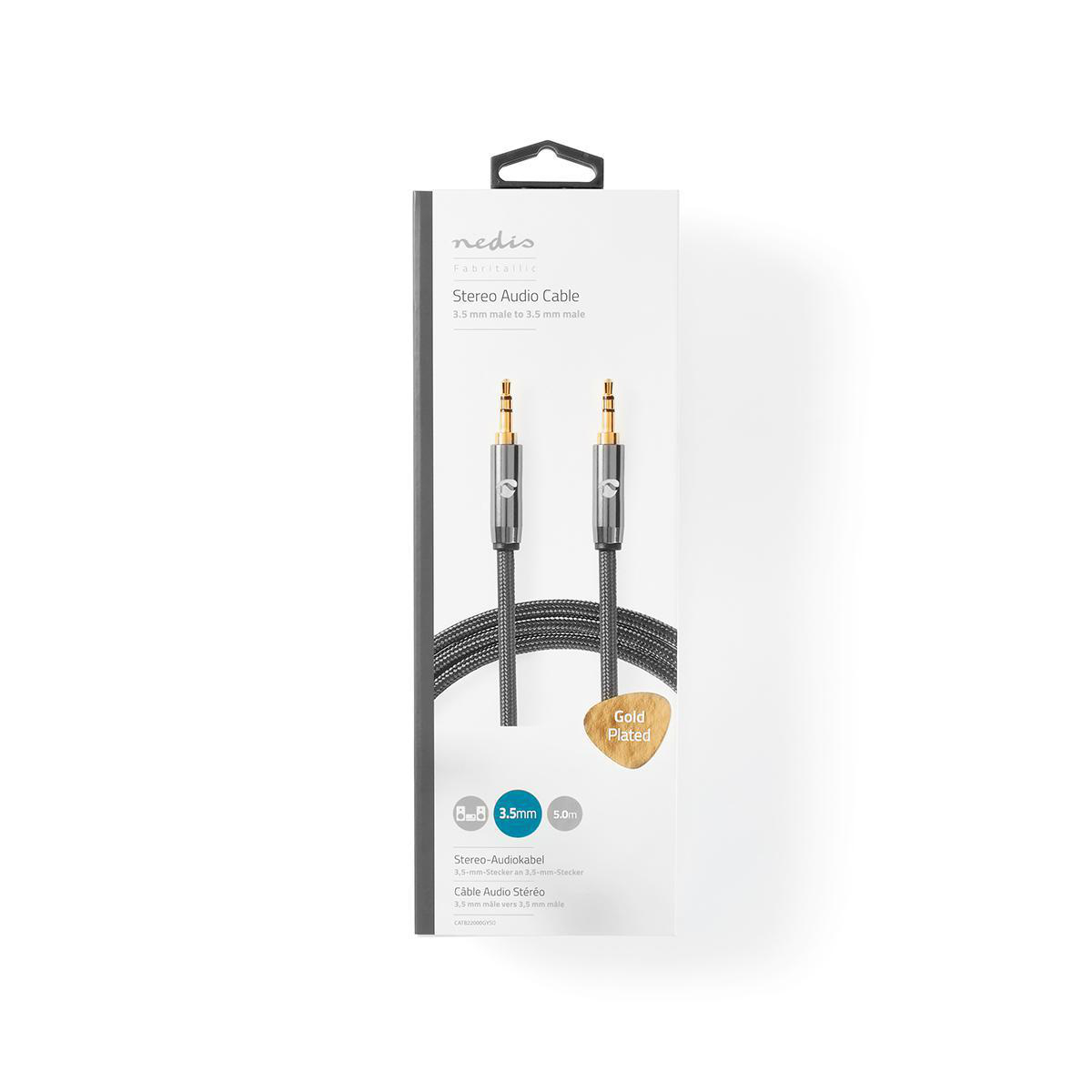 Stereo-Audiokabel | 3,5 mm Male - 3,5 mm Male | Gun Metal Grey | Gevlochten kabel - Afbeelding 6