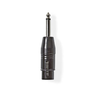 XLR-Adapter Mono | XLR 3-pins female - 6,35 mm male | Zwart