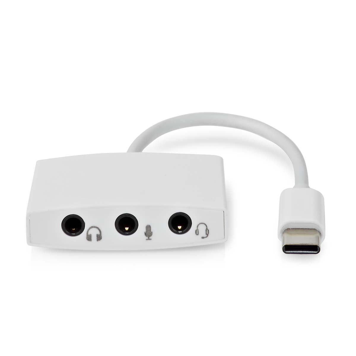 USB-C Adapter | USB 2.0 | USB-C Male | 3,5 mm Female | 0.10 m | Rond | Vernikkeld | ABS / PVC | Wit