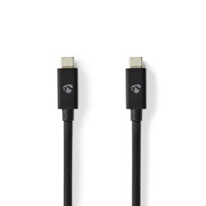 USB-Kabel | USB 4.0 Gen 2x2 | USB-C Male | USB-C Male | 240 W | 20 Gbps | Vernikkeld | 2.00 m | Rond | PVC | Cyaan