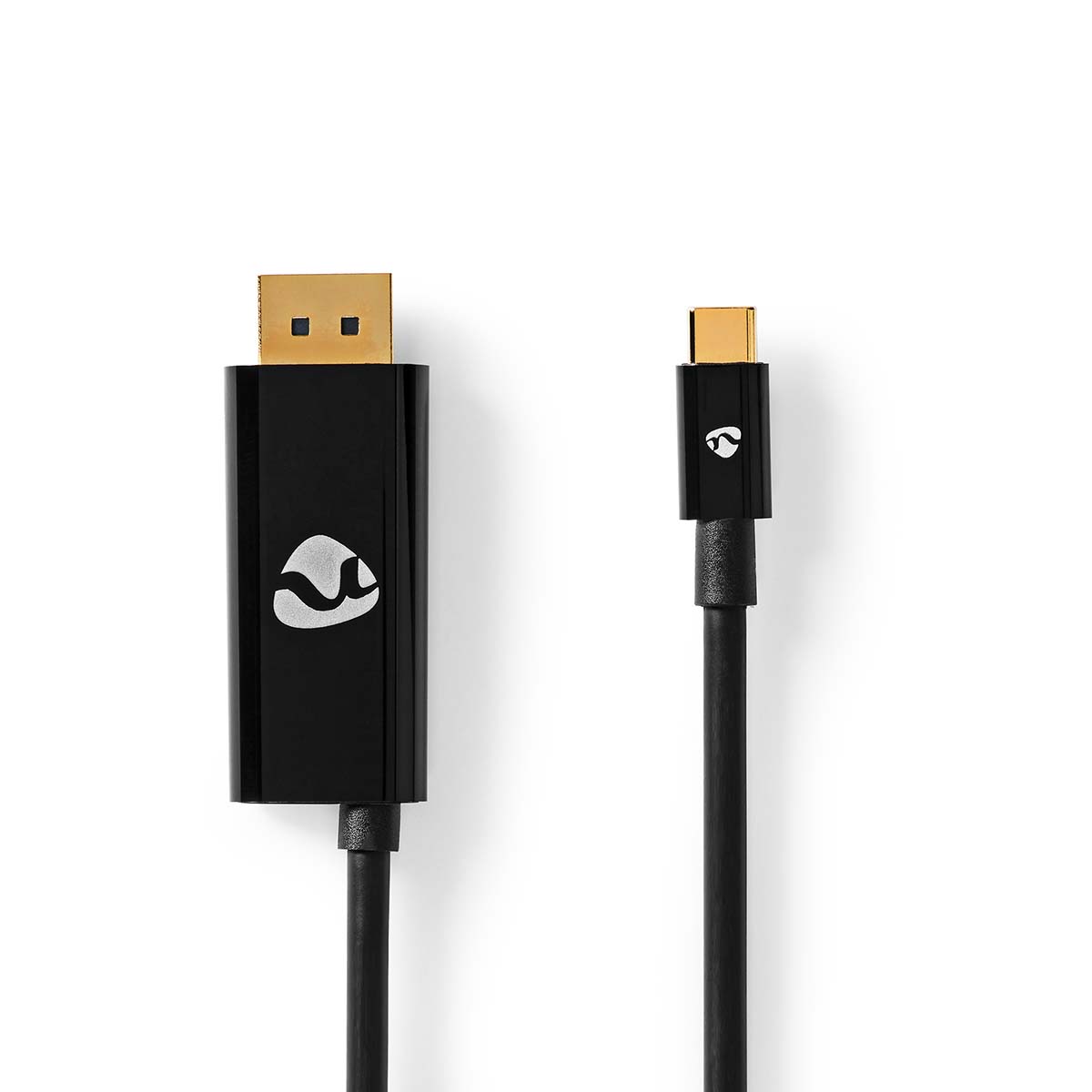 USB-C Adapter | USB 3.2 Gen 1 | USB-C Male | DisplayPort Male / USB-C Female | 8K@30Hz | 2.00 m | Rond | Vernikkeld | PVC | Zwart | Envelop afbeelding