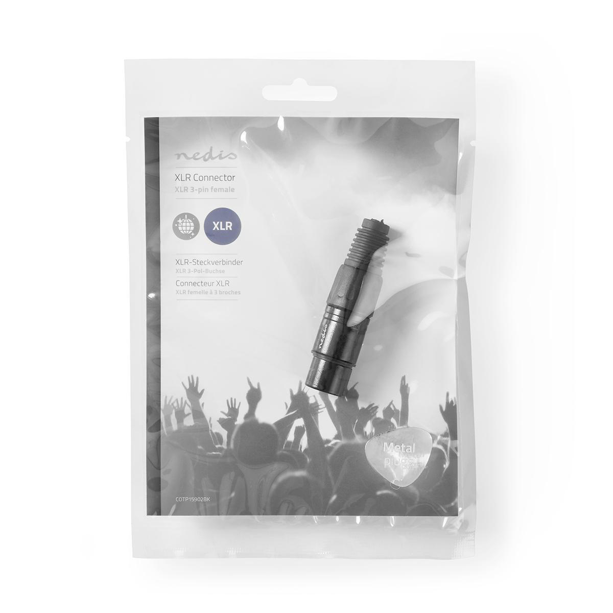 XLR-Connector | XLR 3-pins female | Zwart - Afbeelding 4