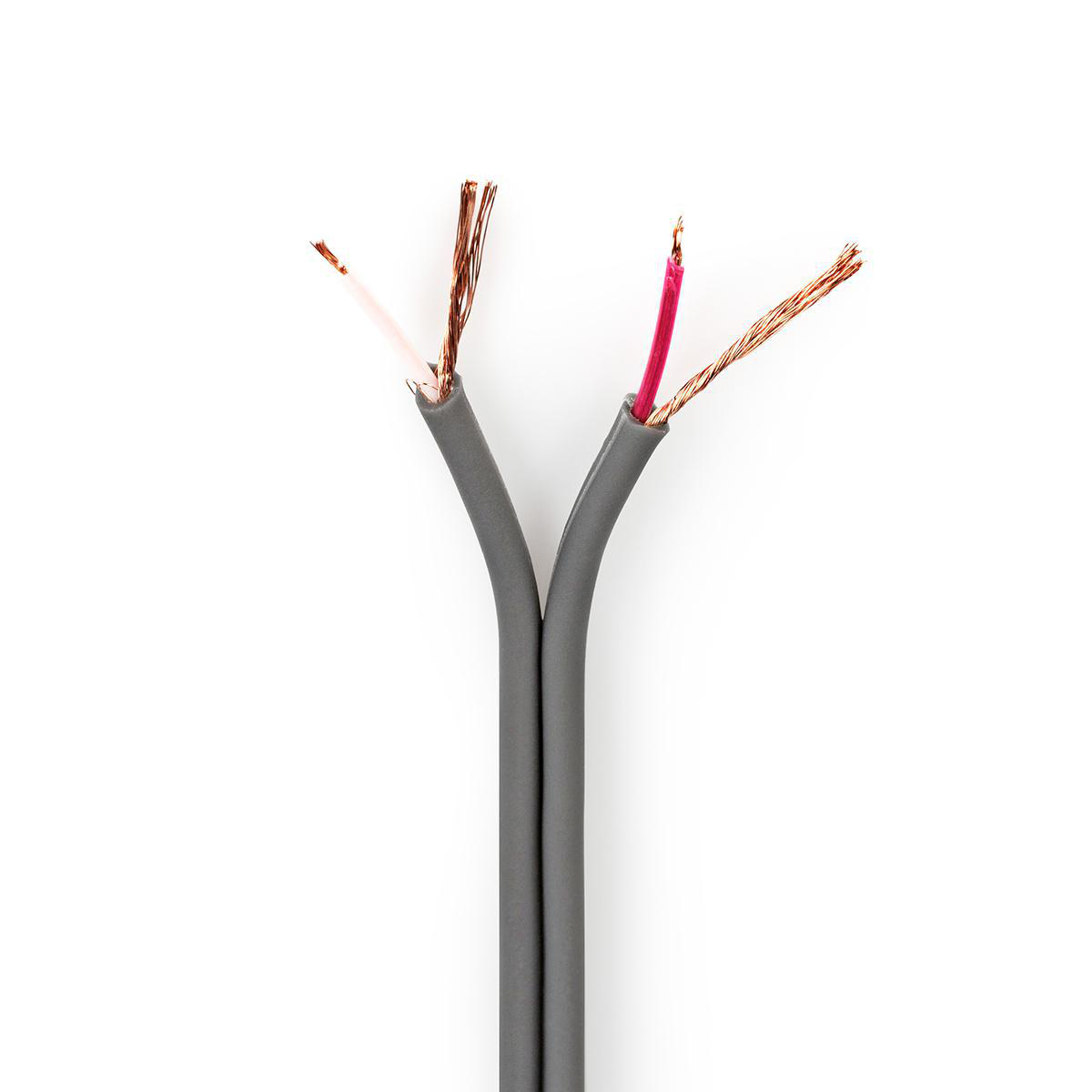 Audiokabel | 2x 0.16 mm² | Koper | 100.0 m | Rond | PVC | Donkergrijs | Rol afbeelding