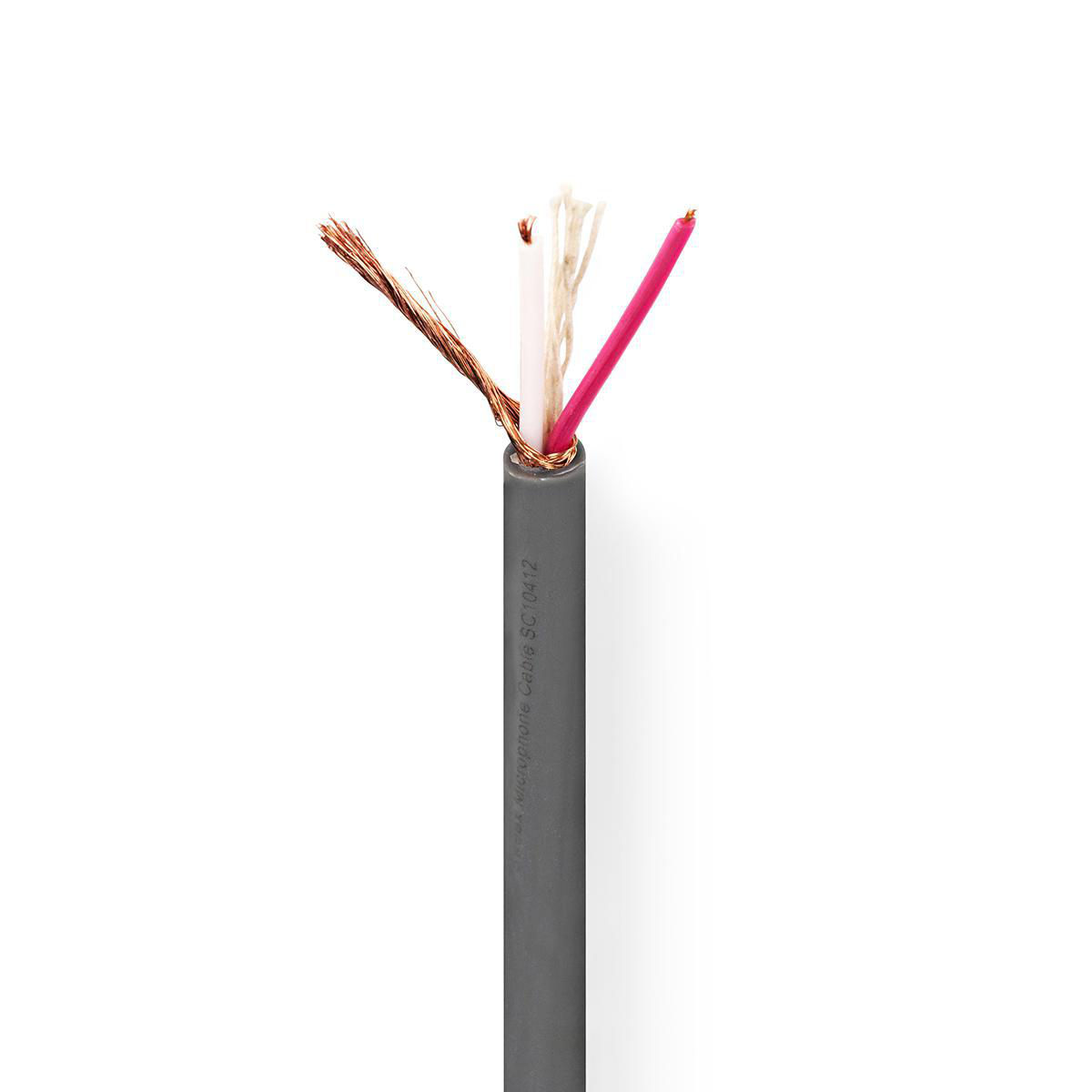 Microfoonkabel | 2x 0.23 mm² | Koper | 100.0 m | Rond | PVC | Donkergrijs | Rol afbeelding