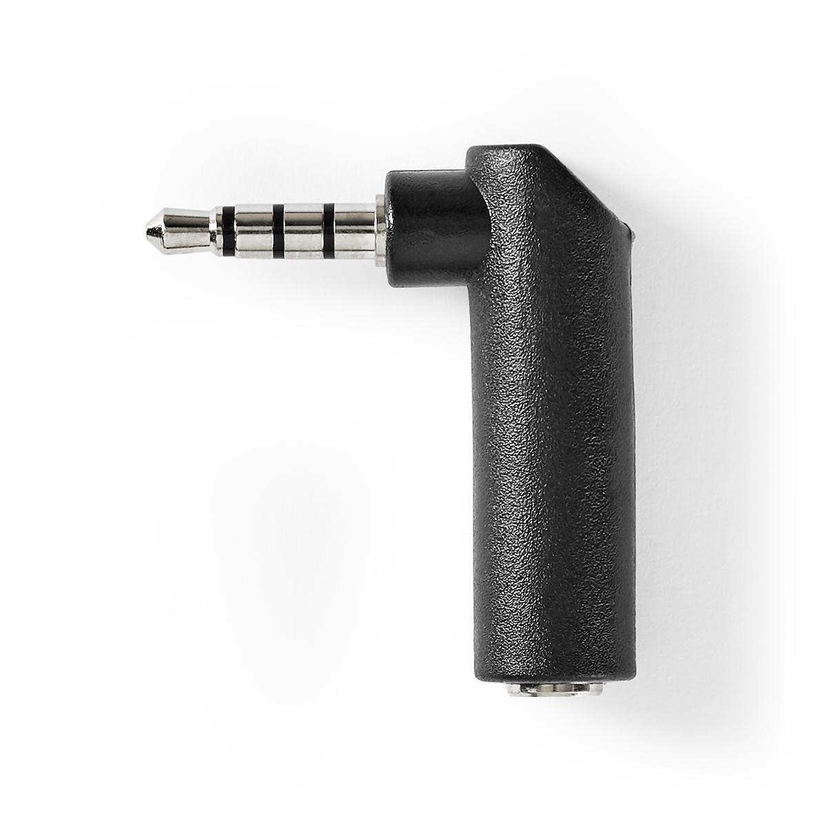 Stereo-Audioadapter | 3,5 mm Male | 3,5 mm Female | Vernikkeld | 90° Gehoekt | Metaal | Zwart | 10 Stuks | Polybag afbeelding