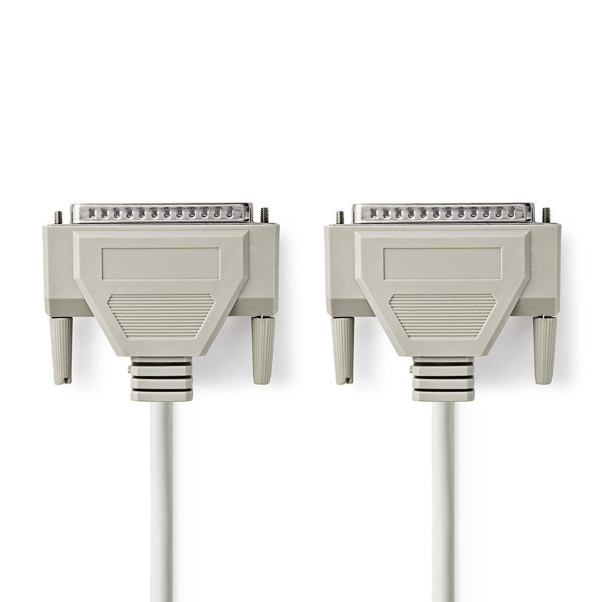 Seriële Kabel | D SUB 37 Pins Male | D SUB 37 Pins Male | Vernikkeld | 1.00 m | Rond | PVC | Ivoor | Polybag
