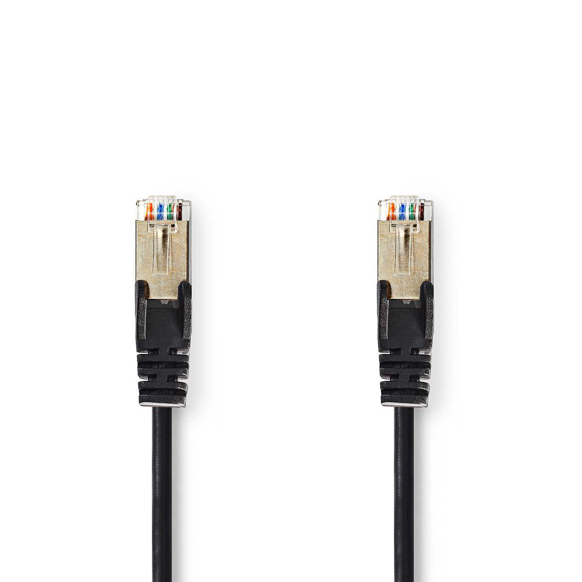 CAT5e SF UTP Netwerkkabel | RJ45 Male RJ45 Male | 0,5 m | Zwart