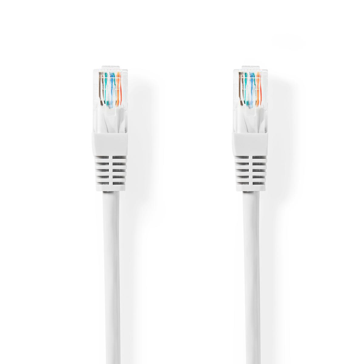 CAT5e Kabel | U UTP | RJ45 Male | RJ45 Male | 1.00 m | Rond | PVC | Wit | Label