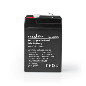 Oplaadbare Loodzuuraccu 6V | 4500 mAh | 70 x 47 x 101 mm