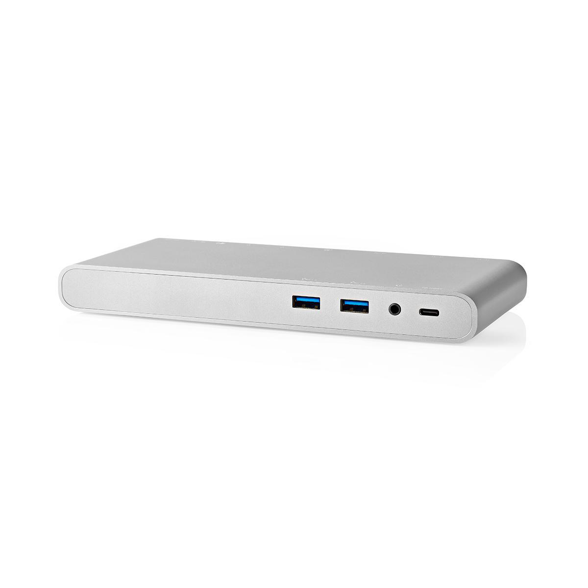 USB Type-C Multi Docking | Type-C Male - 4x USB 3.0 A Female + HDMI-uitgang + VGA Female + DisplayPort Female + RJ45 (8P8C) Female + USB Type-C Female | 0,2 m | Aluminium - Afbeelding 5
