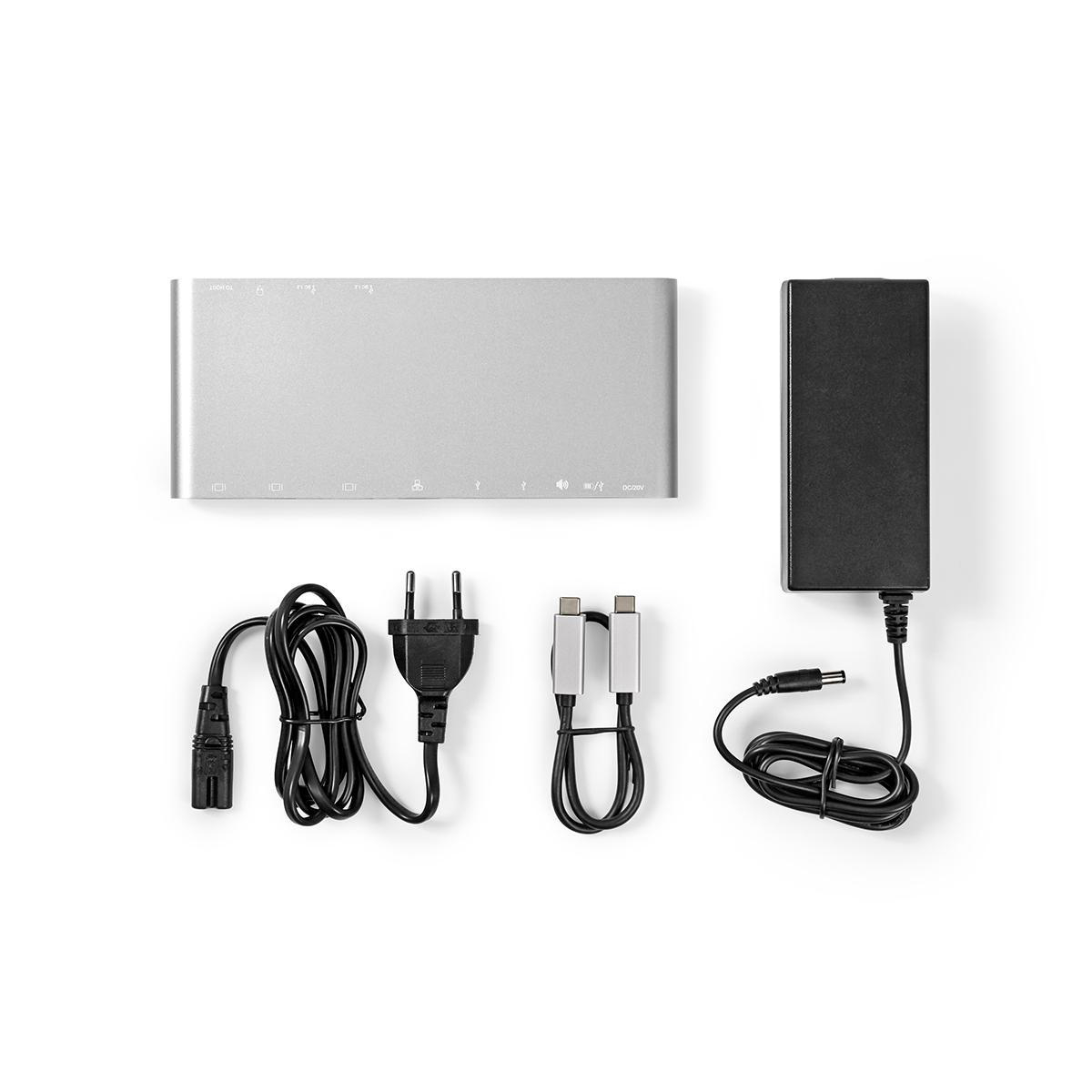 USB Type-C Multi Docking | Type-C Male - 4x USB 3.0 A Female + HDMI-uitgang + VGA Female + DisplayPort Female + RJ45 (8P8C) Female + USB Type-C Female | 0,2 m | Aluminium - Afbeelding 10