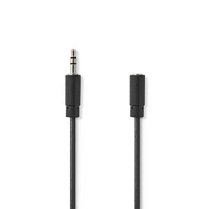Stereo-Audiokabel | 3,5 mm Male - 3,5 mm Female | 5,0 m | Zwart