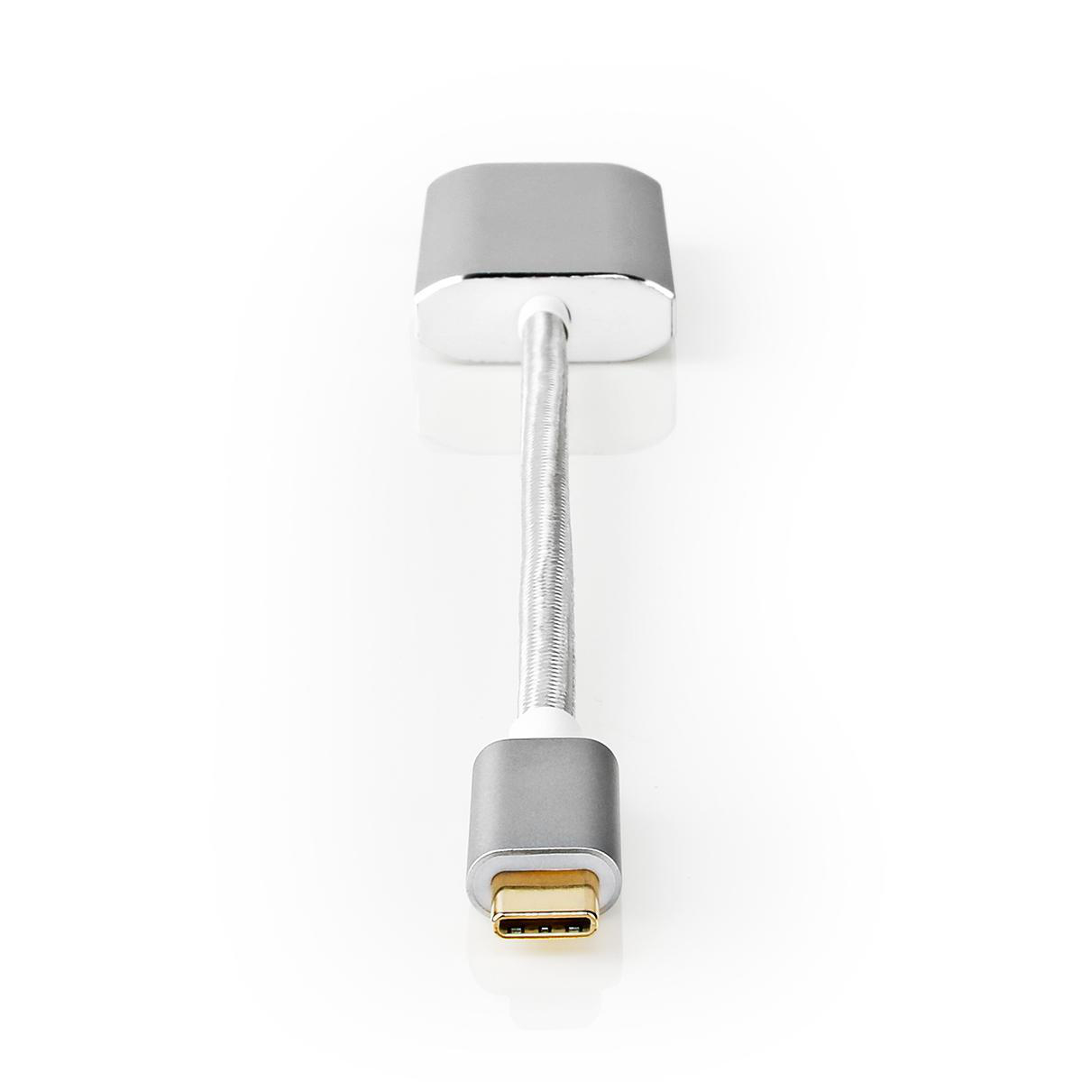 USB-Adapter | USB 3.2 Gen 1 | USB Type-C Male | HDMI Connector | 0.20 m | Rond | Verguld | Gebreid / Nylon | Zilver | Cover Window Box - Afbeelding 2