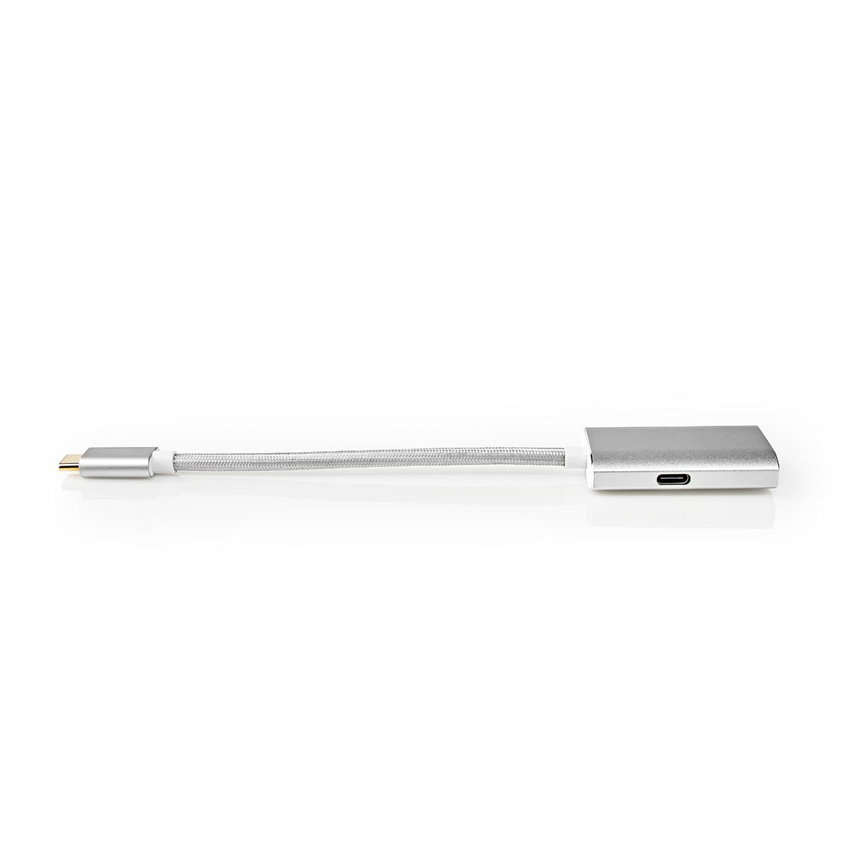 USB-Adapter | USB 3.2 Gen 1 | USB Type-C Male | HDMI Connector | 0.20 m | Rond | Verguld | Gebreid / Nylon | Zilver | Cover Window Box - Afbeelding 3