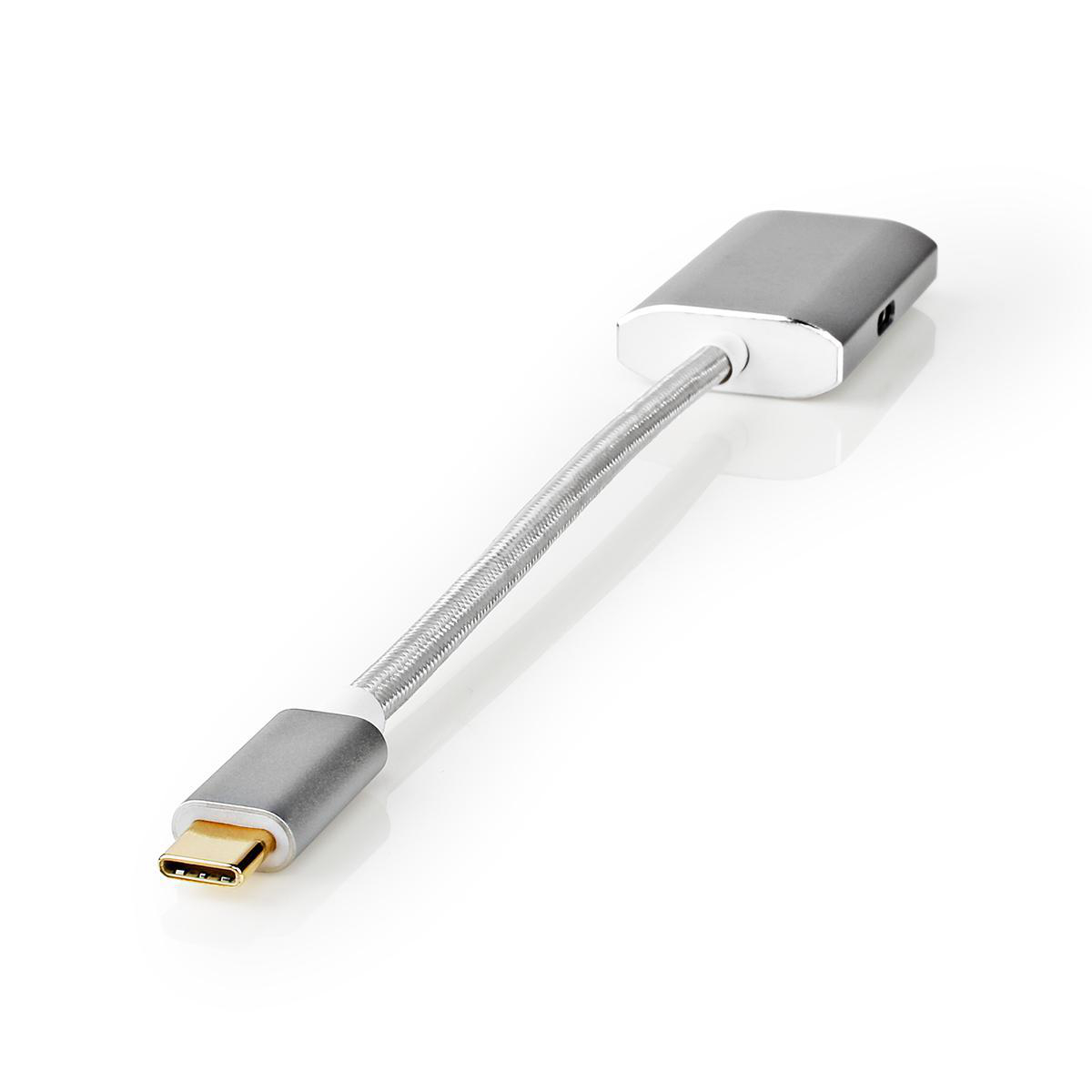 USB-Adapter | USB 3.2 Gen 1 | USB Type-C Male | HDMI Connector | 0.20 m | Rond | Verguld | Gebreid / Nylon | Zilver | Cover Window Box - Afbeelding 5