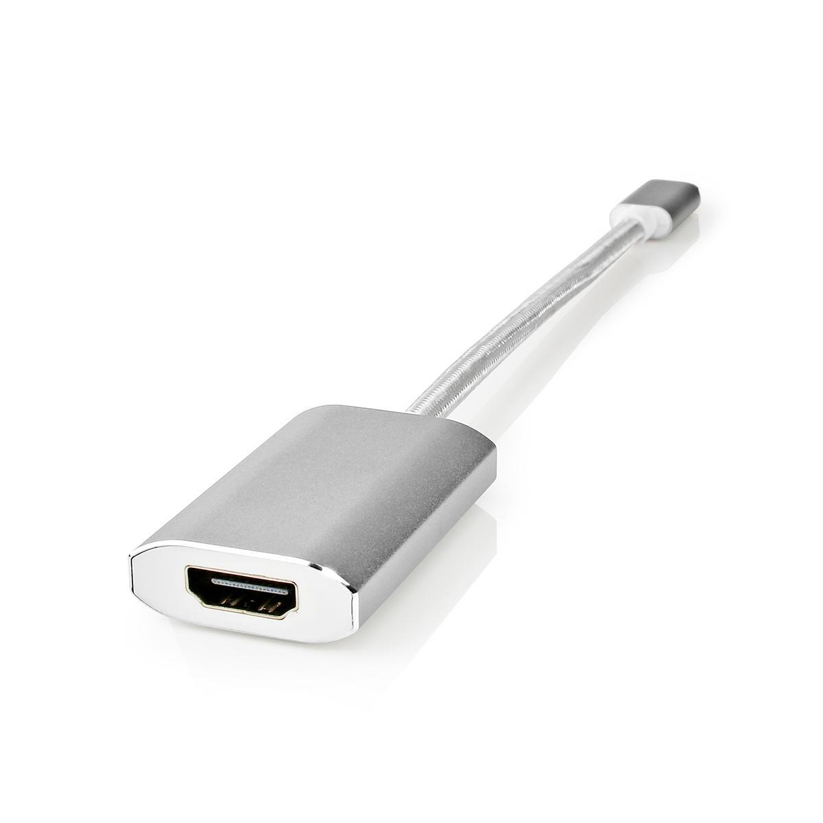 USB-Adapter | USB 3.2 Gen 1 | USB Type-C Male | HDMI Connector | 0.20 m | Rond | Verguld | Gebreid / Nylon | Zilver | Cover Window Box - Afbeelding 6