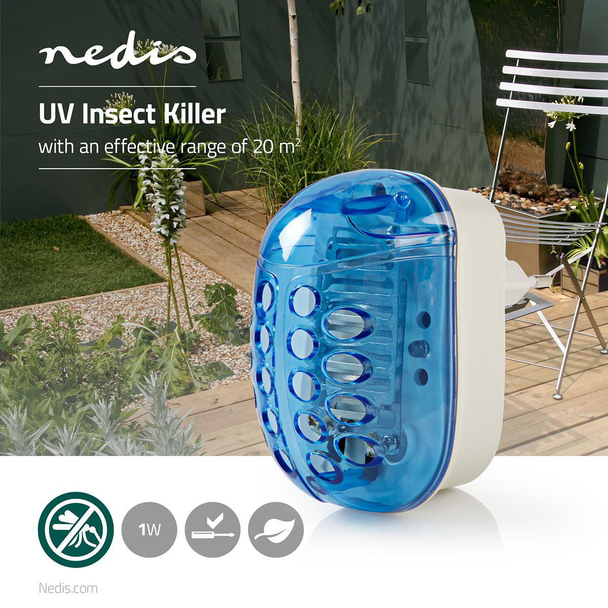 Elektrische Insectenlamp | 1 W | Type lamp: LED-lamp | Effectief bereik: 20 m² - Afbeelding 2