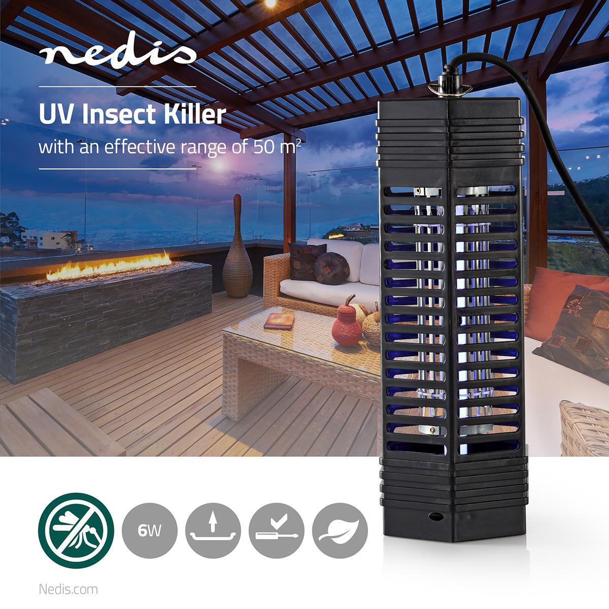 Elektrische Insectenlamp | 6 W | Type lamp: F6T5/BL | Effectief bereik: 50 m² - Afbeelding 2