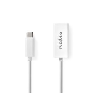 USB-C-Adapterkabel | Type-C Male - RJ45 (8P8C) Female | 0,2 m | Wit