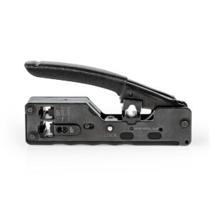 Krimptang | CAT5 / CAT5e / CAT6 / CAT6a / CAT7 / RJ11 / RJ12 / RJ45 | Snijden / Strippen / Tang | Staal / ABS | Zwart