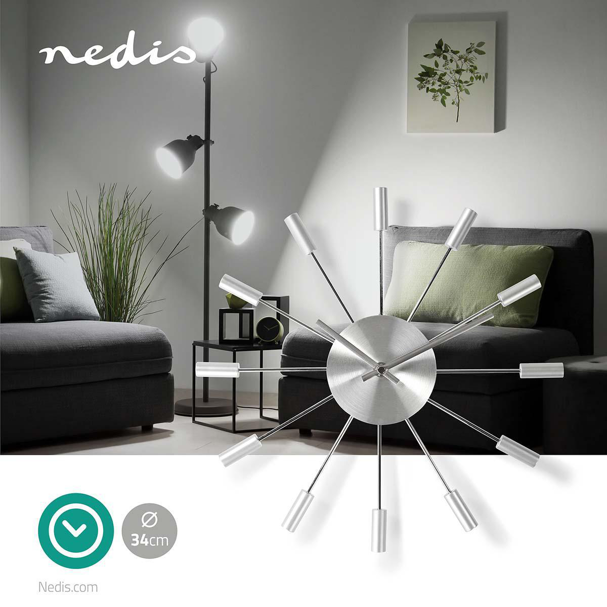 Decopatent® Ronde Bestek Wandklok 38 Cm - Klok met Bestek - Vork