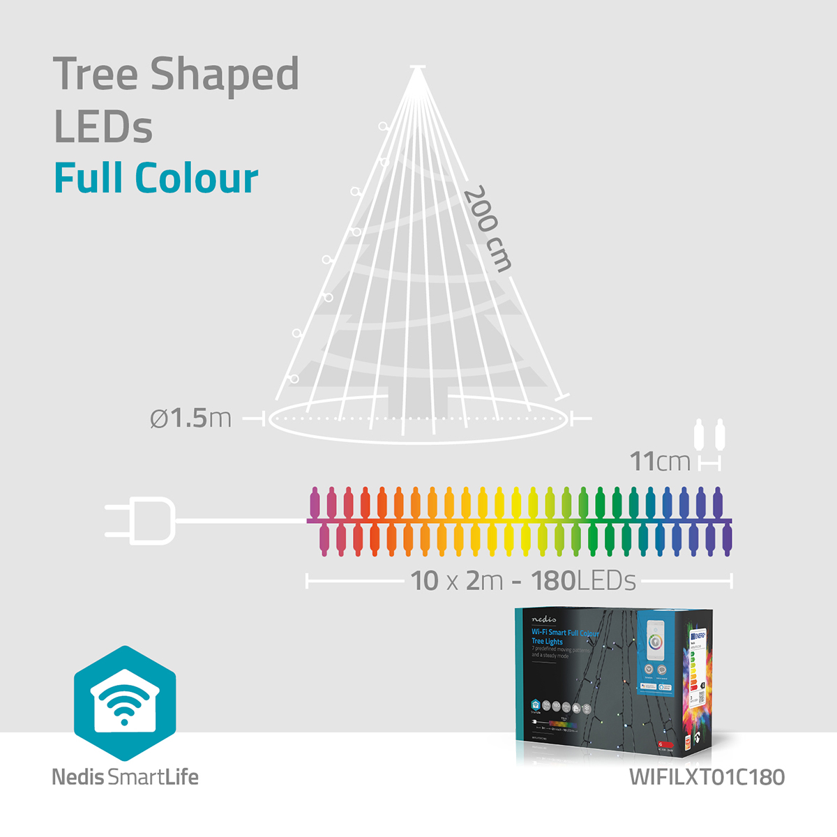 SmartLife Decoratieve LED | Wi-Fi | RGB | 180 LED's | 10 x 2 m | Android / IOS - Afbeelding 3