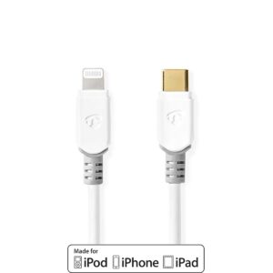 Apple Lightning-Kabel | Apple Lightning 8-Pins Male - USB-C | 1,00 m | Wit