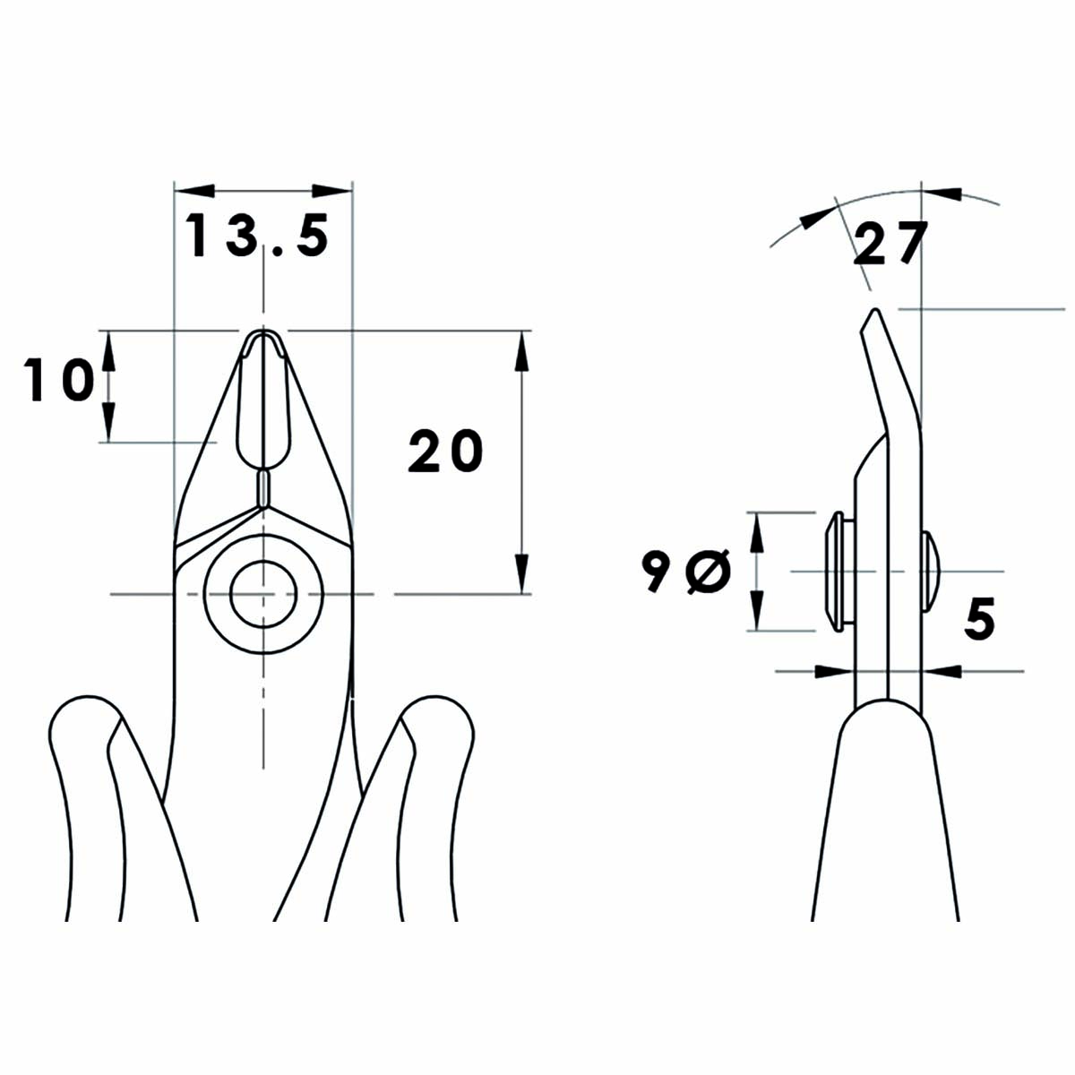 Zijkniptang 128 mm Precisie - Afbeelding 3