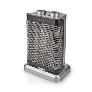 Keramische PTC-Ventilatorkachel | 1000 / 1500 W | 2 Verwarmingsmodi | Instelbare thermostaat | Draait automatisch | Oververhittingsbeveiliging | Omvalpreventie
