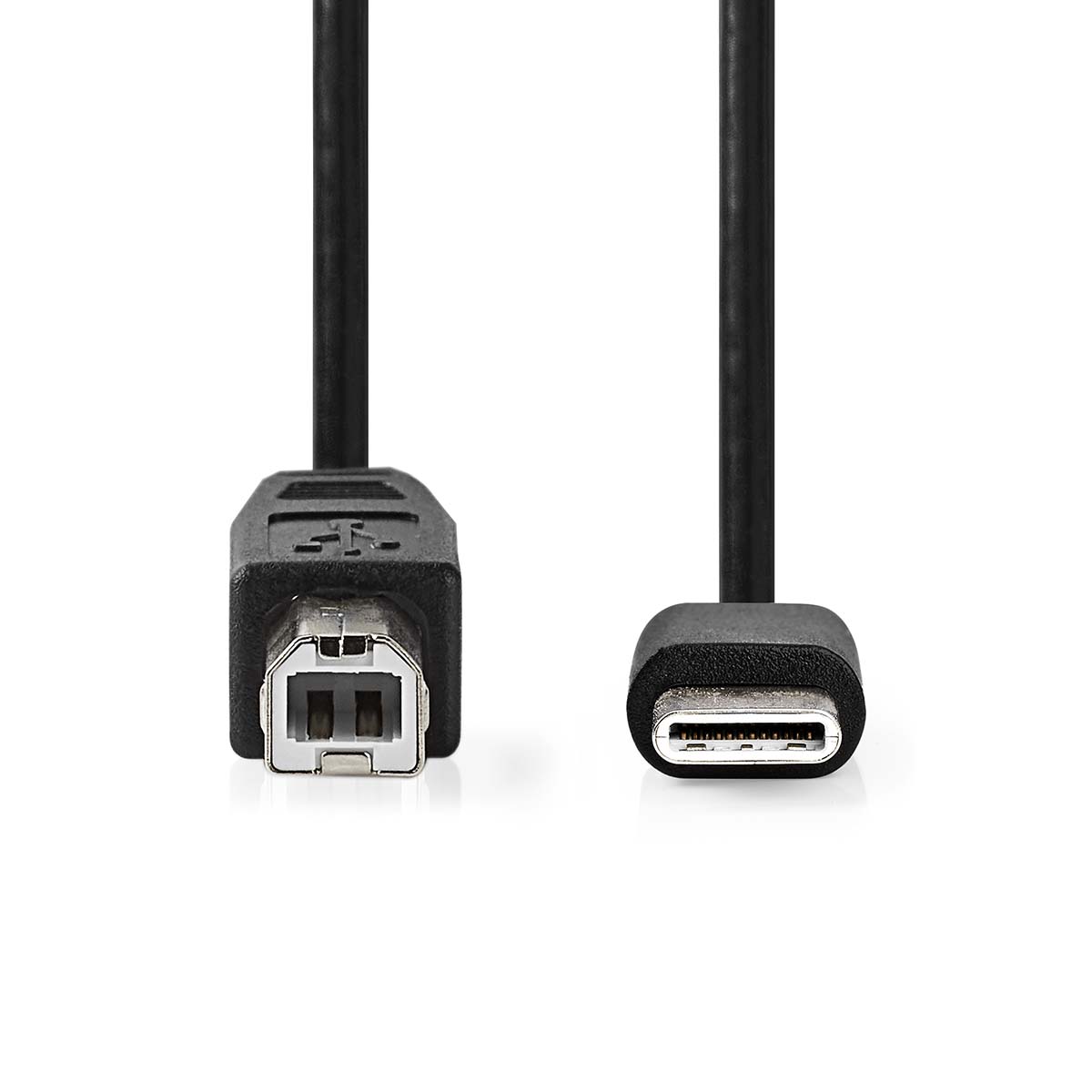 Kabel USB 2.0 | Type-C male - B male | 1,0 m | Zwart