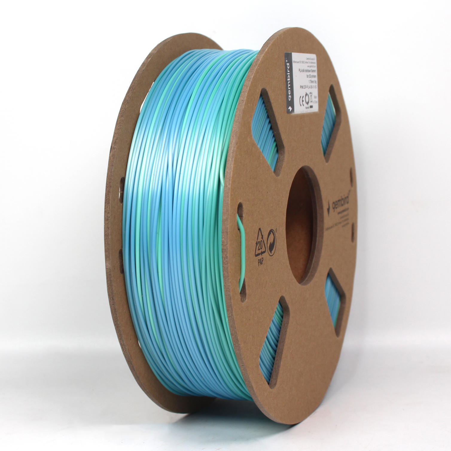 PLA Silk Rainbow Blauw/Groen 1.75 mm, 1 kg - Afbeelding 2