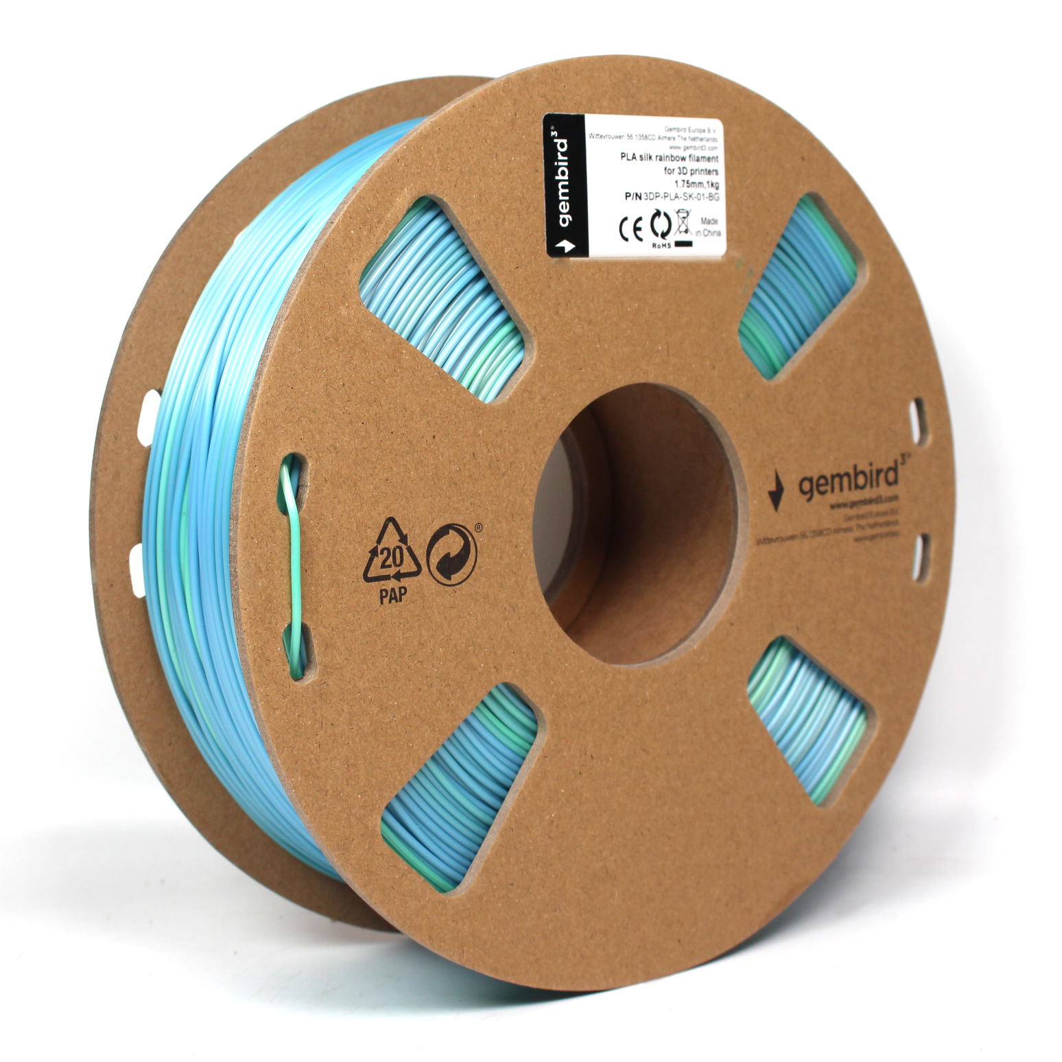 PLA Silk Rainbow Blauw/Groen 1.75 mm, 1 kg - Afbeelding 4