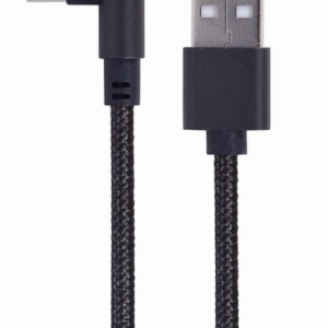 Haakse USB Type-C laad- & datakabel, 0.2 m, zwart