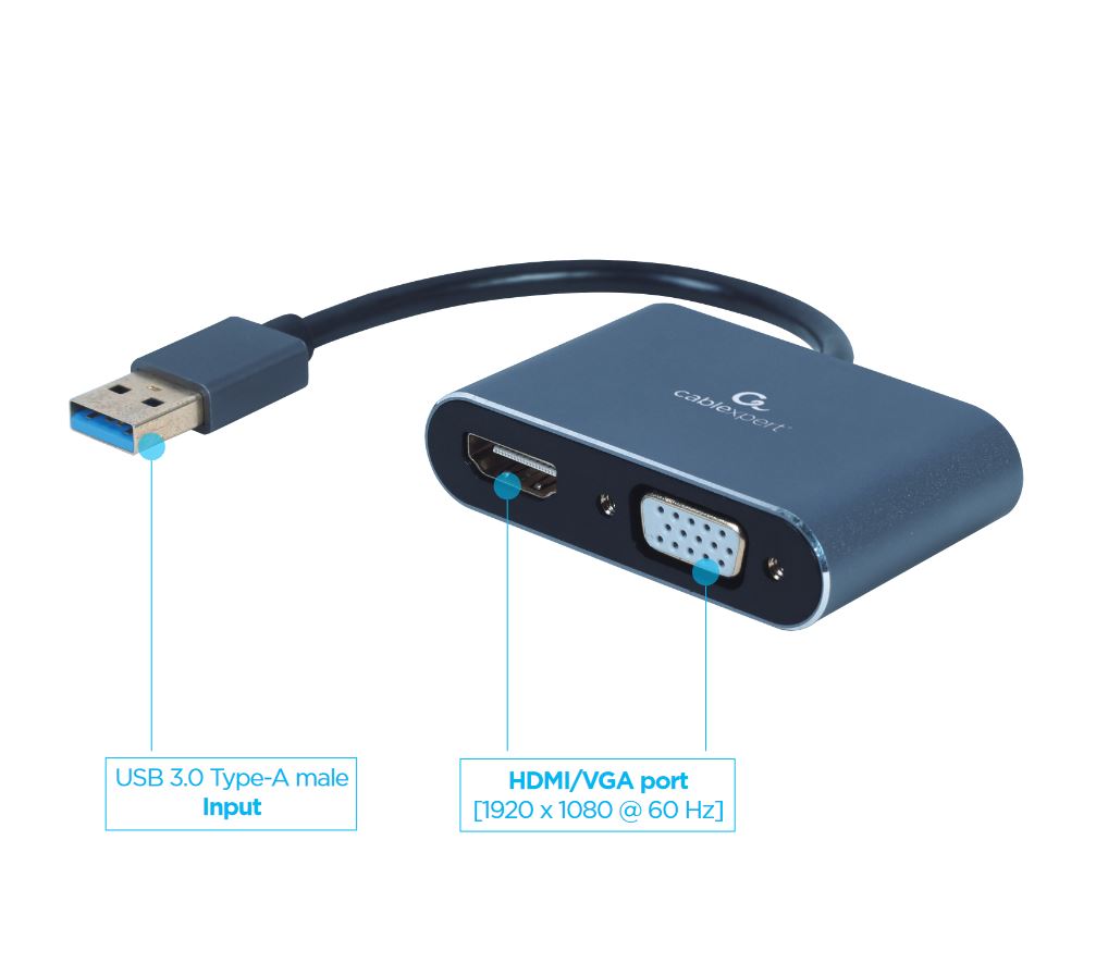 USB naar HDMI + VGA beeldschermadapter, space grey - Afbeelding 2