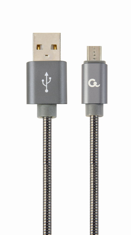 Premium micro-USB laad- & datakabel 'metaal', 1 m, metallic-grijs - Afbeelding 2