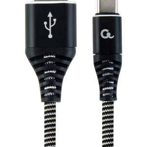 Premium USB-C laad- & datakabel zwart/wit 1 meter