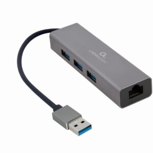 USB type-AM Gigabit netwerkadapter met ingebouwde USB 3.0 hub