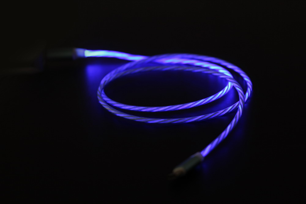 USB 8-pins laad- en datakabel met LED-lichteffect, 1m - Afbeelding 6
