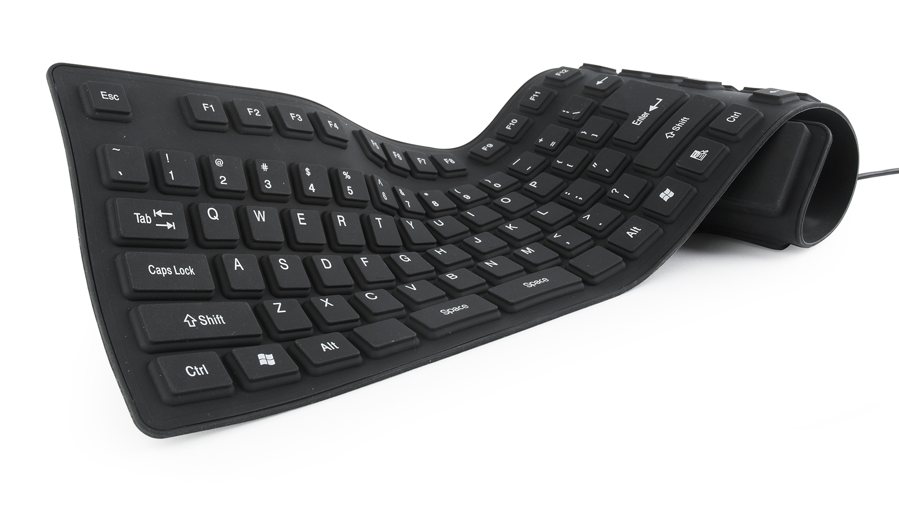 Flexibel toetsenbord, USB & micro-USB, zwart