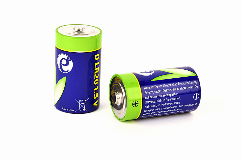 Alkaline D-cell batterij, 2 stuks